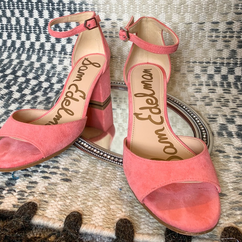 SAM EDELMAN SUEDE BLOCK HEEL